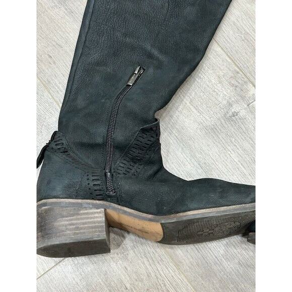 Vince Camuto Womens Karinda Over the Knee Boots Zip Up Leather Black Size 6.5M - Picture 4 of 14